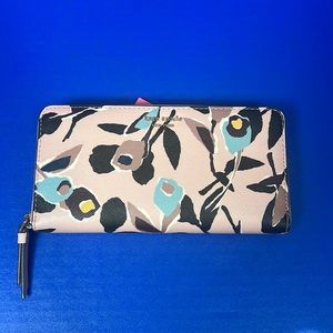 Nwt Kate Spade Large Continental Pink Cameron Paper Rose Wallet